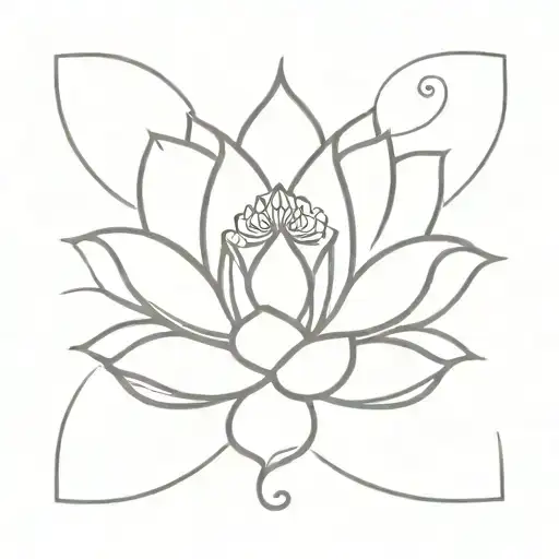 Unalome Symbol With Lotus