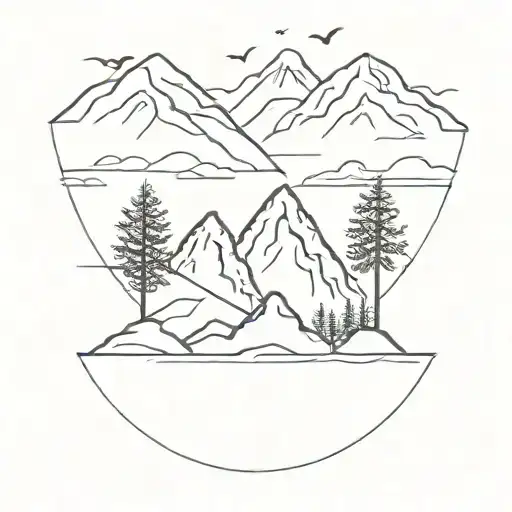 3 Mountains Nature Like Trees And Birds