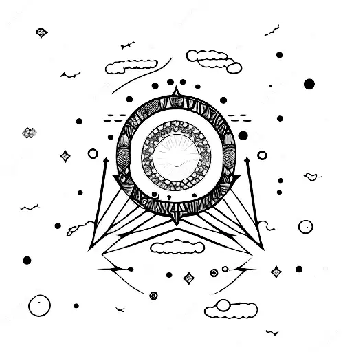 Moon With Boho Arrows And Crystals