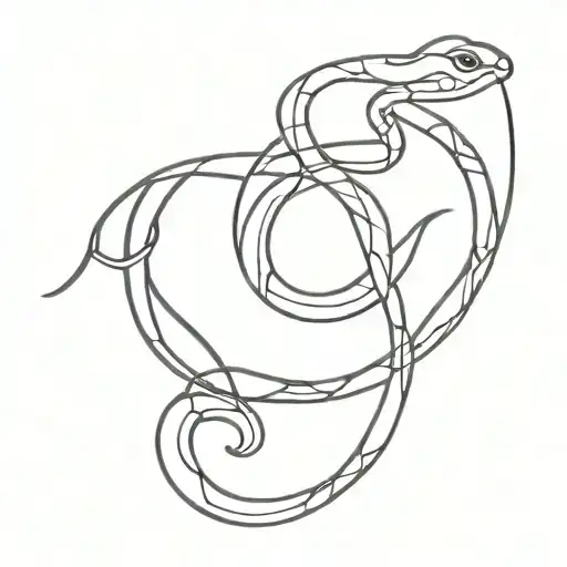 Black Line Looks Like Snake Wrapped