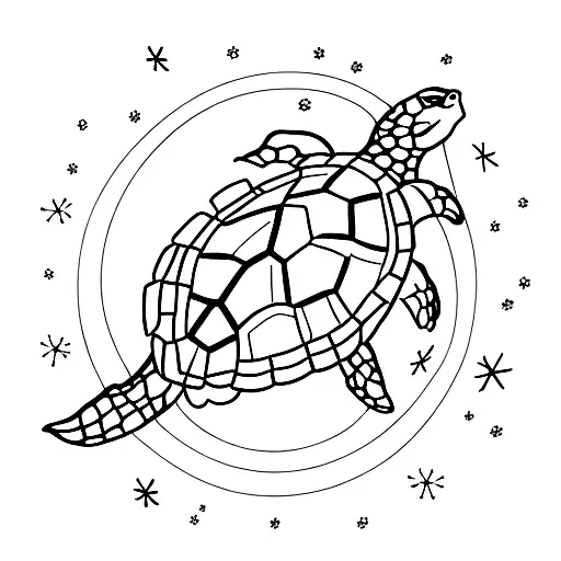 A Minimalist Tattoo Of A Constellation Shaped Like A Sea Turtle