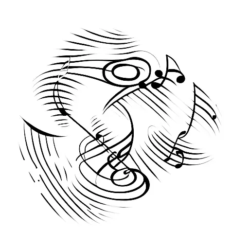 A Minimalist Tattoo Of A Music Note Evolving Into A Psycology