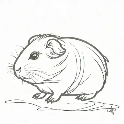 Guineapig One Line Drawing