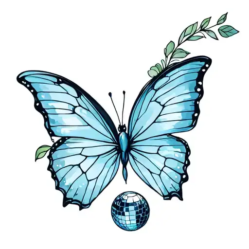 Common Blue Bottle Butterfly With A Disco Ball In Each Wing