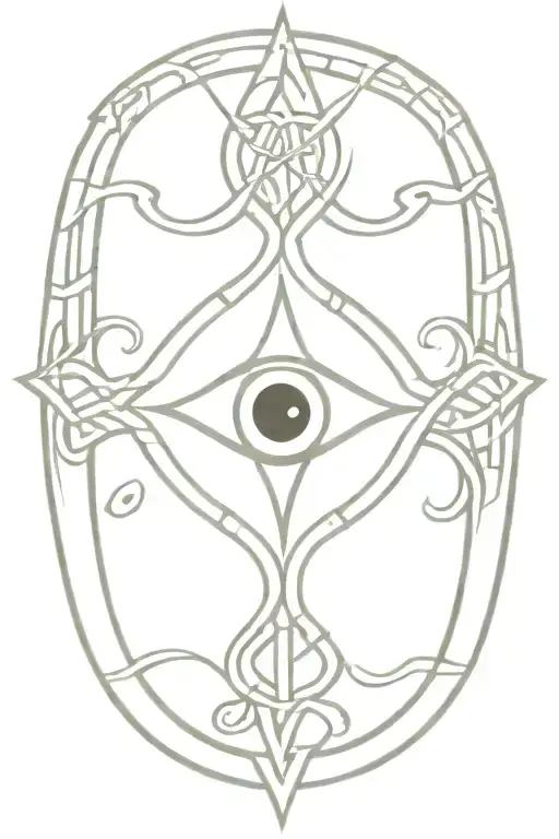 Evil Eye Within Celtic Knot Cross Surrounded