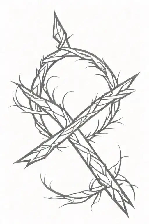 Cross With A Crown Of Thorns