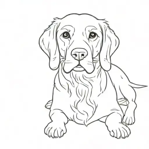 The Outline Shape Of A Cavapoo And German Short Haired Pointer