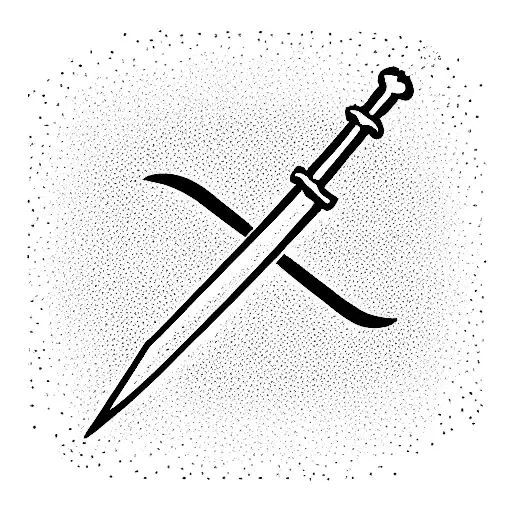 Sword Through A Letter V