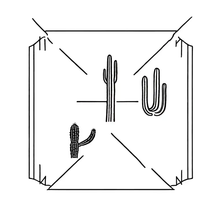 A Cactus And The Zia Symbol