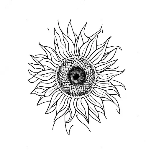 Sunflower With Dna Helix