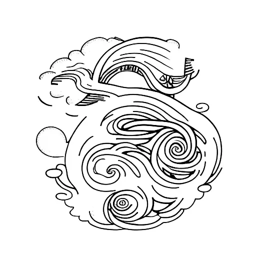 A Minimalist Tattoo Of A Stoic Quote Surrounded By Waves