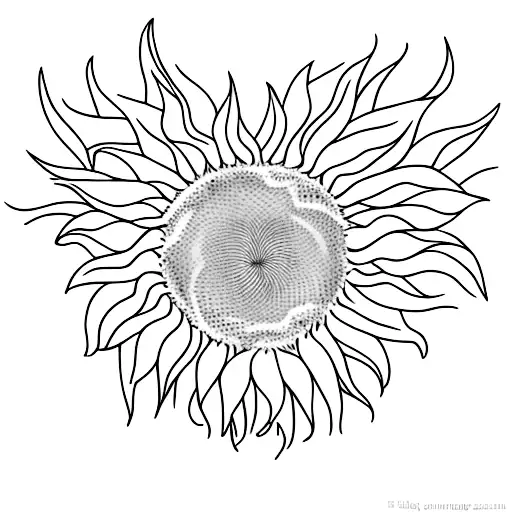 Sunflower With Heart Center