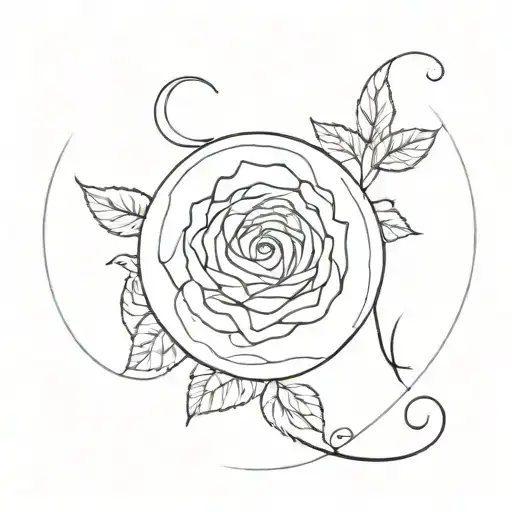 Rose Moon And Heart With The Word Silberthaler