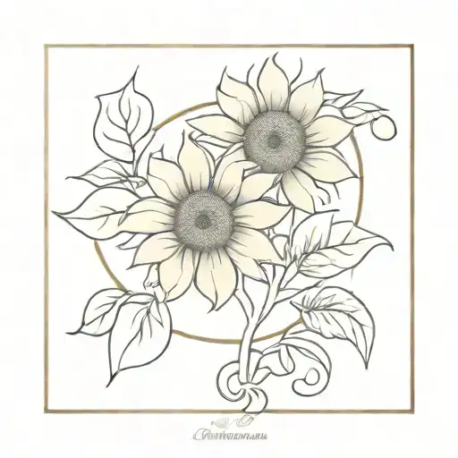 Sunflower Intertwined With The Name Athena Holding