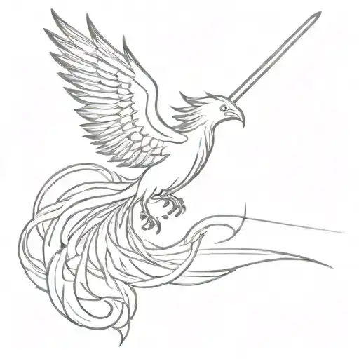 Phoenix Pulling A Glowing Sword Out Of The Ground