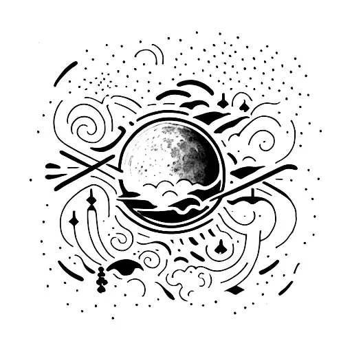 Black Moon Half Filled With Red Wine