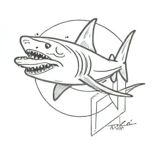 Shark Inside Stamp