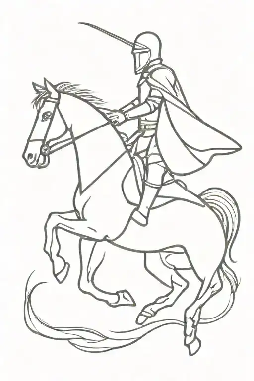 Knight With Horse Jumping