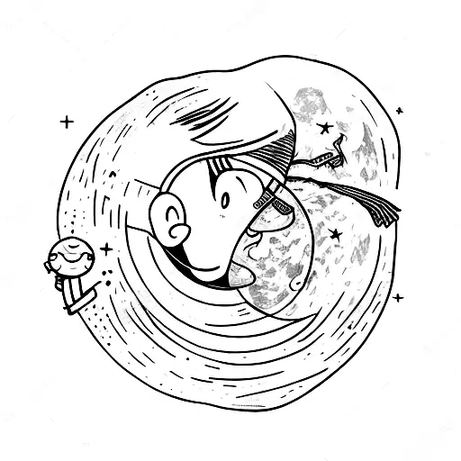 A Boy That Sit On Moon