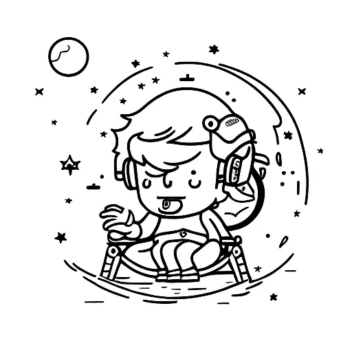 A Boy That Sit On Moon