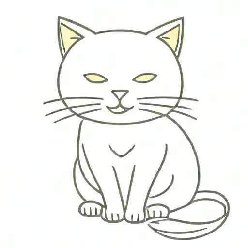 Minimalist Yellow Fur Cat Smiling Face