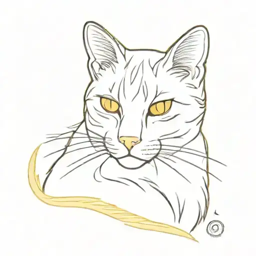 Minimalist Yellow Fur Cat