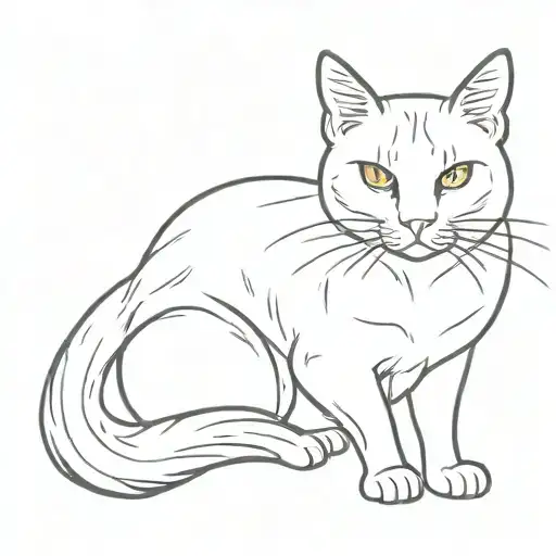 Minimalist Cut Yellow Fur Cat