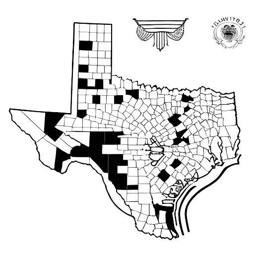 Ohio And Texas Outlines Overlapped