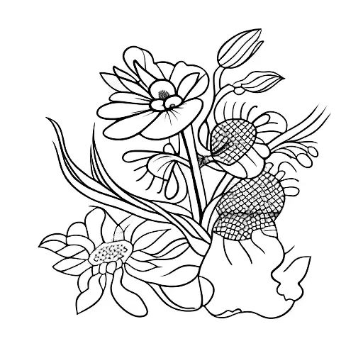 Blooming Flower Emerging From A Cracked Or Broken Surfac