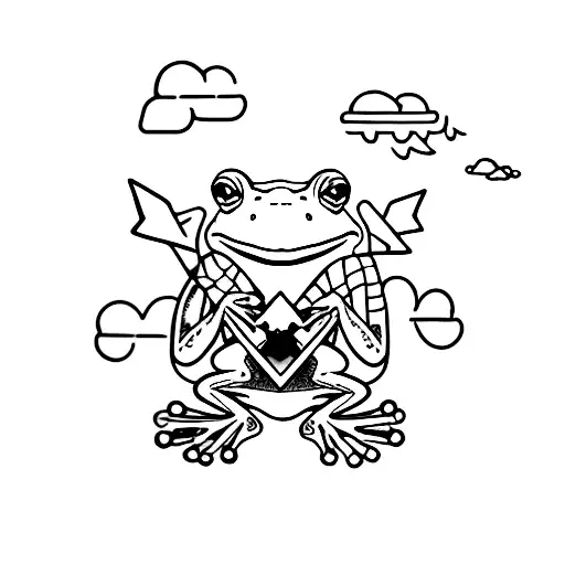 A Frog Riding A Paper Airplane