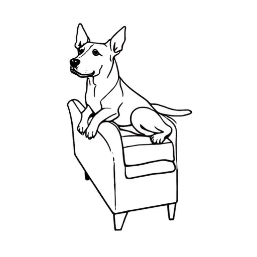 A Dog Laying On Top Of A Couch