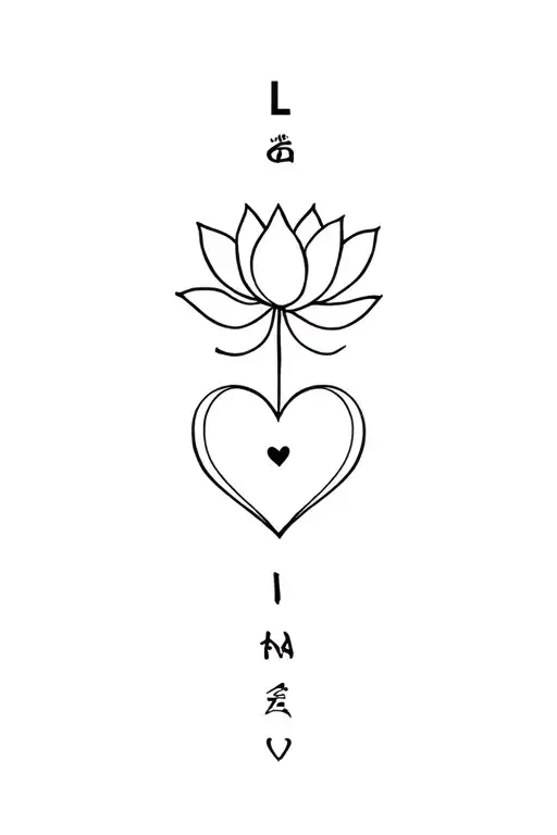 Lotus Flower And Love Heart And Letter I