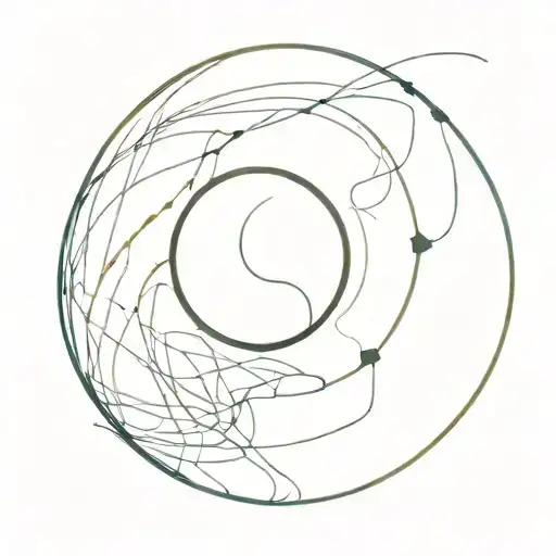 A Minimalist Tattoo Design Combining The Yin Yang Symbol With A Football Silhouette