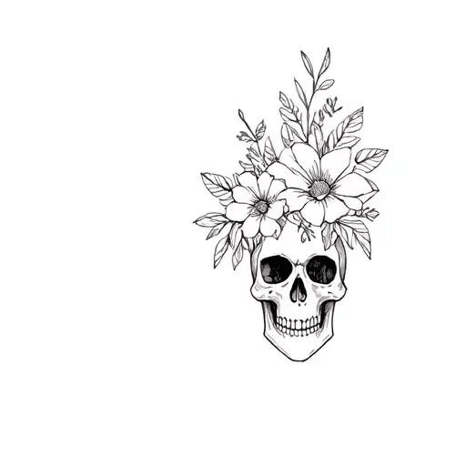 Floral Case And Skull And Childhood