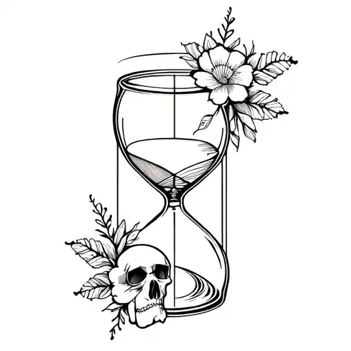 Hourglass Floral And Skull