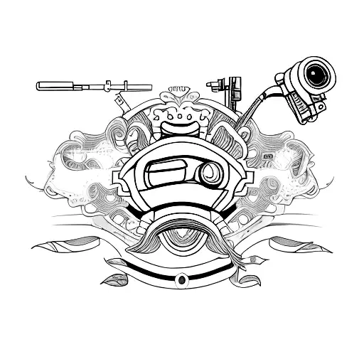 Design A Tattoo That Incorporates The Concept Of Video Blogging And A Gun