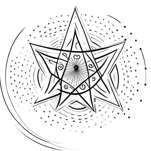 Star With Rainbow And Letter D