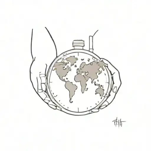 Planet Earth Pierced By A Watch Hand