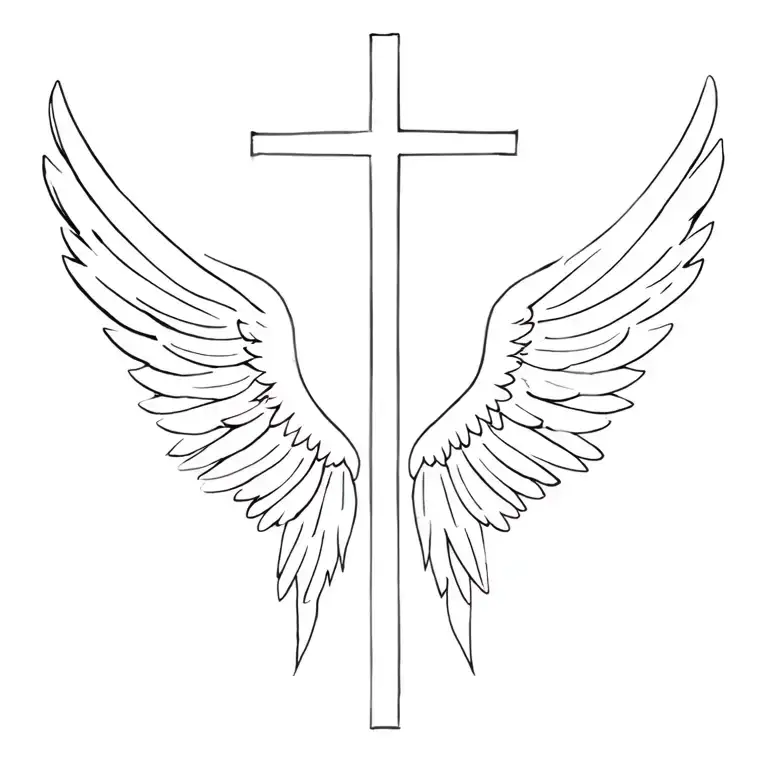 Christian Cross With Wings
