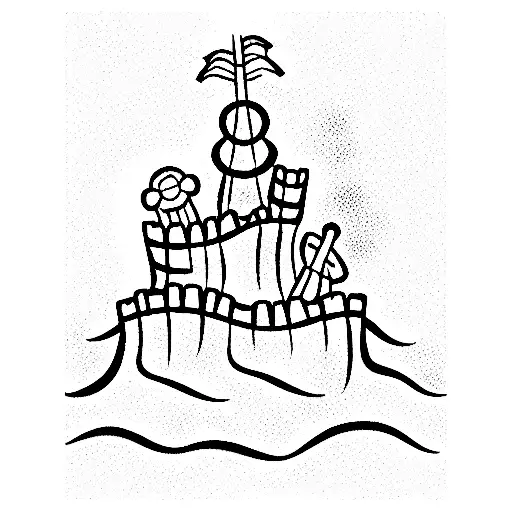 Sand Castle Line Art