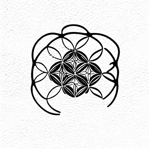 Flower Of Life And Beach