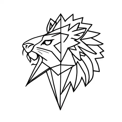 A Minimalist Geometric Lion Design Incorporating Dance Elements