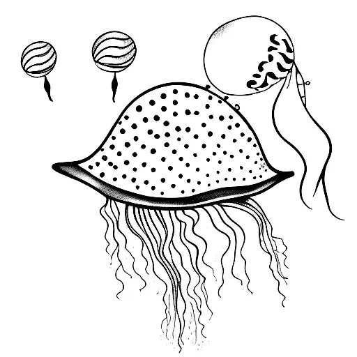 Bird Carrying Away Jellyfish