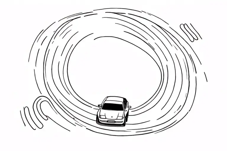 Car Going Around A Roundabout