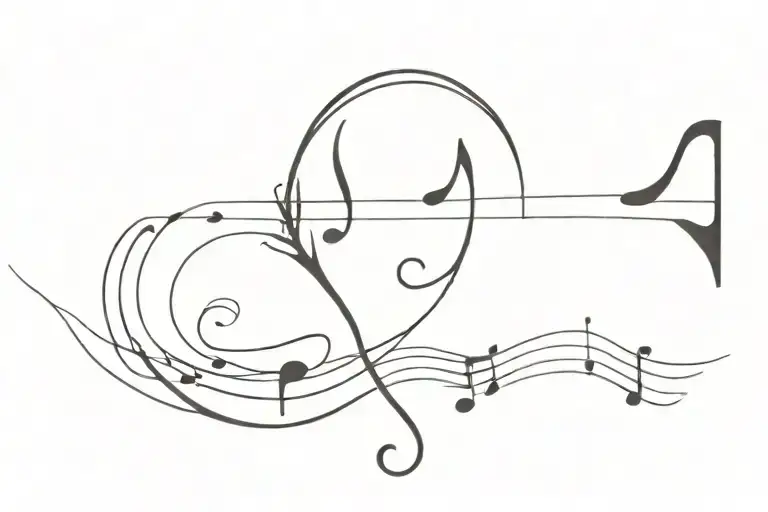 Music Tattoo For Side Of Head
