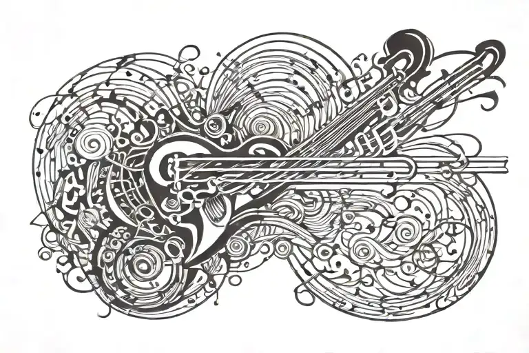 Music Tattoo For Side Of Head