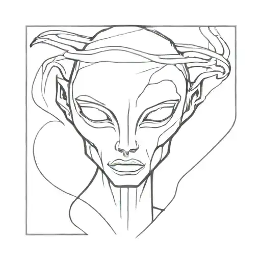 Minimalist Alien Face
