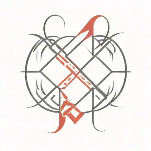 Black And Red Tribal Inspired Tattoo Symmetrical