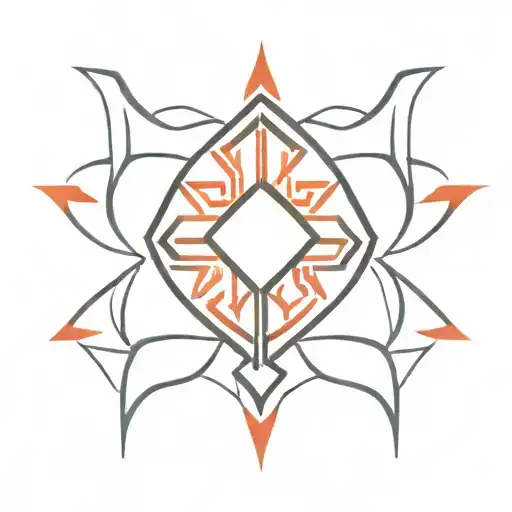 Black And Red Tribal Inspired Tattoo Symmetrical