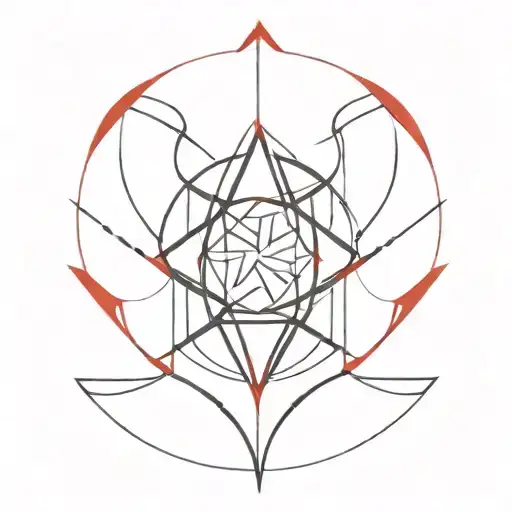 Black And Red Tribal Inspired Tattoo Symmetrical